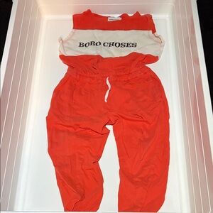 Bobo Choses Kids Bright Orange Jumpsuit